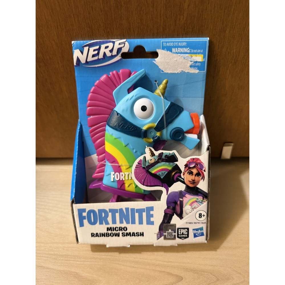 NERF Fortnite Epic Games Micro Rainbow Smash Dart Gun with 2 Darts Hasbro NEW.
